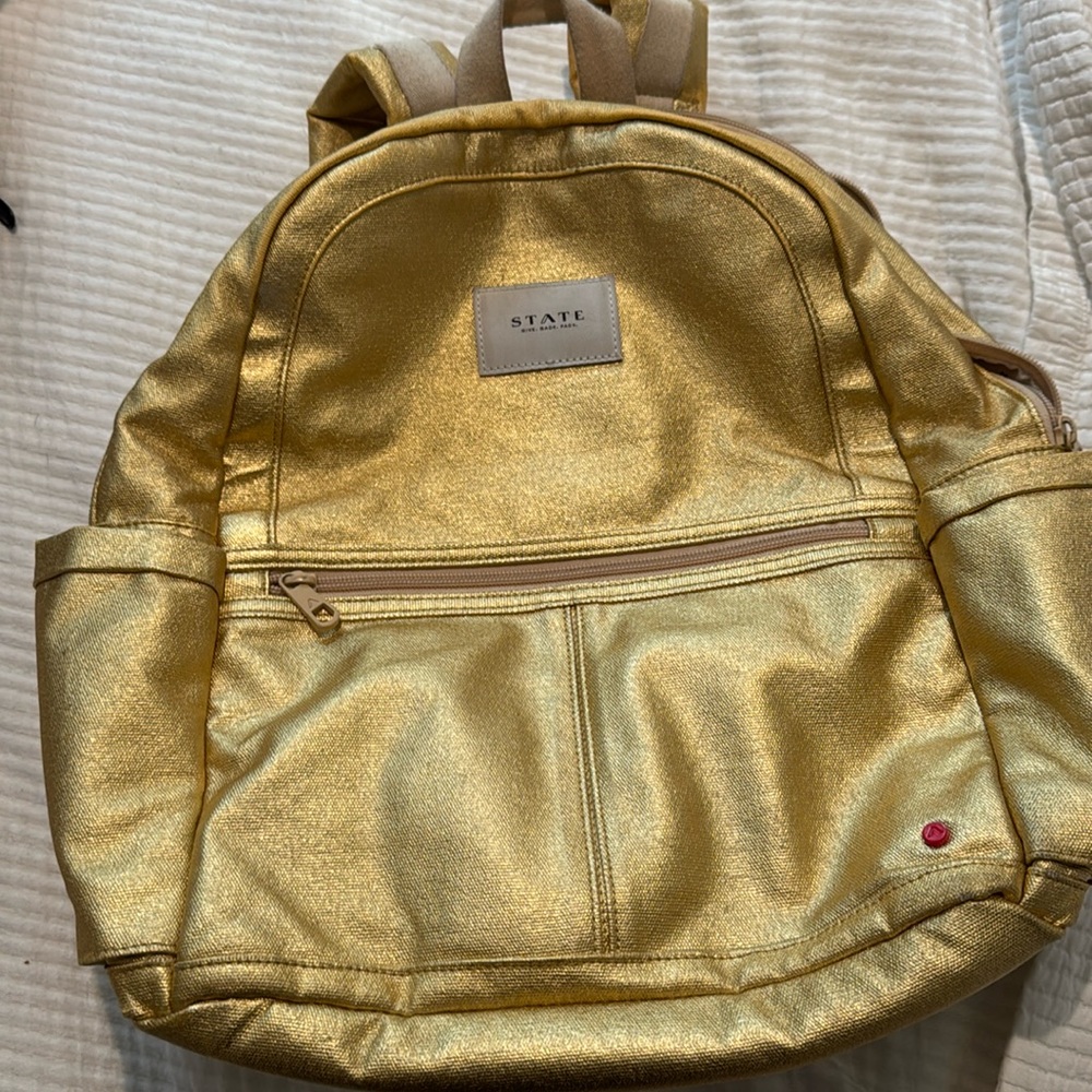State backpack gold metallic - section for laptop